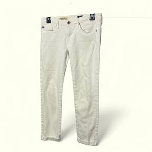 AG Adriano Goldschmied White Slim Straight Leg Denim Stevie Roll-up Size 26R